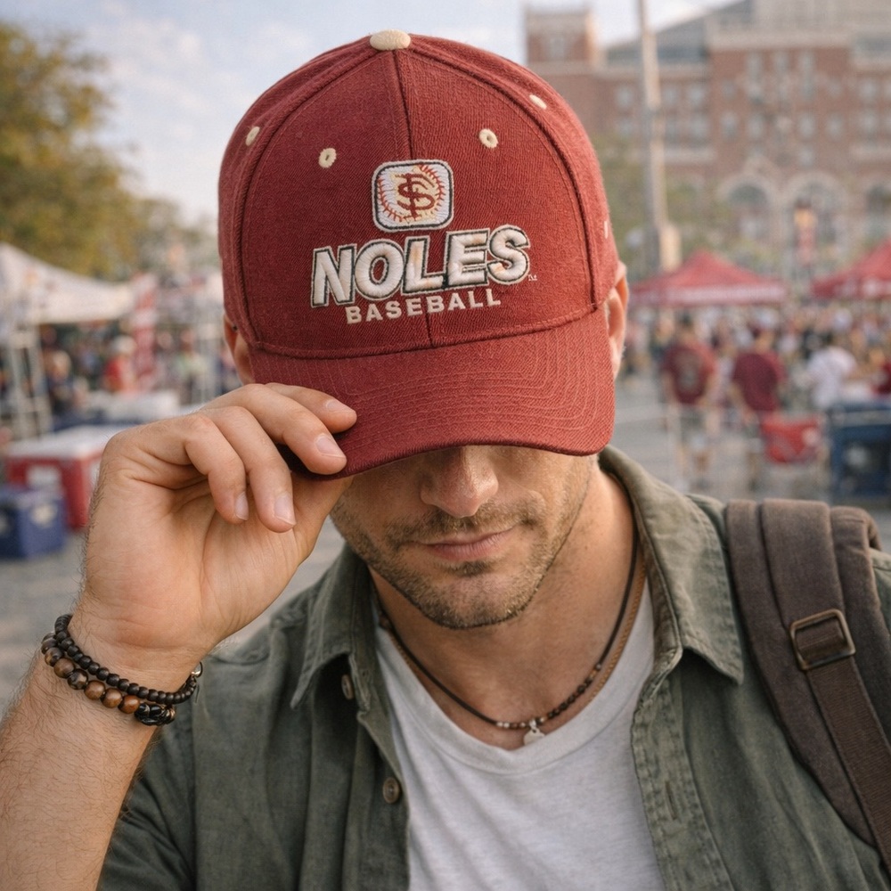 NCAA Wool Seminoles Noles Baseball Hat Red One Size‎ Fits All Adjustable Cap Red